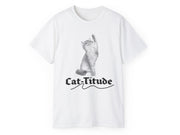 a white cat t - shirt with the words cat - tribe on it