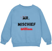 a blue sweatshirt with the words mr and mrs on it