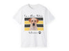 a white t - shirt with a dog&#39;s face on it