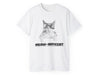 a white t - shirt with an image of a cat on it