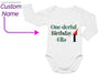 a baby bodysuit with the words one -derful birthday ella printed on it