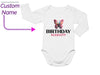 a baby bodysuit with a butterfly on it