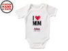 Short Sleeve Custom Name & Date Bodysuit Gift Love With Mom For Baby Boys