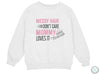 a sweatshirt that says messy hair don&#39;t care mommy loves it