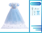 Elsa Reine des Neiges Princesse Inspiré Filles Cosplay Costume Robe