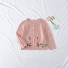 Full Sleeve Floral Embroidered Theme Girls Cardigan, Pink