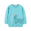 Sweat-shirt à col rond Little Unicorn pour filles (bleu sarcelle)