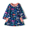 SkipStars Girls Forest & Dino Theme Print Pockets Dress