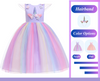 Robe de princesse licorne à manches courtes pour filles