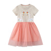 à manches courtes Beautiful Twin Ducks Cute Girls Dress in Rose | Enfant en bas âge enfant bébé fille robe cadeau princesse fille robes d'été chiffons 2-8 ans