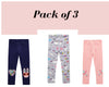 Collection de leggings bébé fille Licorne monde lapin et arc-en-ciel Pyjama Leggings Lot de 3 | Enfant en bas âge bébé fille vêtements tenues cadeau pour les filles