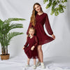 Robes à manches longues maman et moi pour ensembles assortis mère et fille