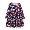 Long-Sleeve Cute Cats Pattern Girl Dress