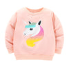 Sweat-shirt licorne à manches longues pour filles