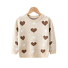 Long Sleeve Heart Girls Kids Christmas Jumper