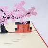 Personalized 3D Cherry Blossom Tree House Pop-Up Greeting Card - Handmade Birthday Thinking of You, Congrats, Birthday Gift, or Thank You!