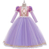 Kids Princess Rapunzel Inspired Girls Dress en rose et violet