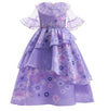 Robe de princesse violette à fleurs pour filles de 3 à 10 ans