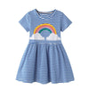 Robe tutu d'été à manches courtes pour filles arc-en-ciel