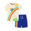 Ensemble 2 pièces t-shirt et short à motif arc-en-ciel à manches courtes pour garçon