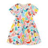 Robe d'été en coton à manches courtes pour filles à motif Sea Life